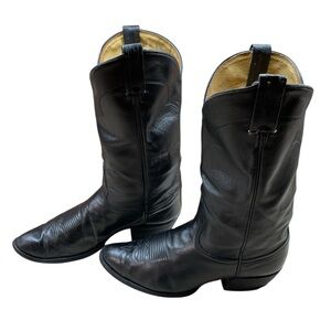 Vintage Tony Lama Black Boots Leather Cowboy Men’s 10.5D Style 5984 Shoes